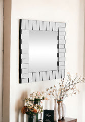 28" Clear Square Glass Framed Accent Mirror - Homeroots