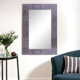 35" Gray Glass Framed Accent Mirror - Homeroots