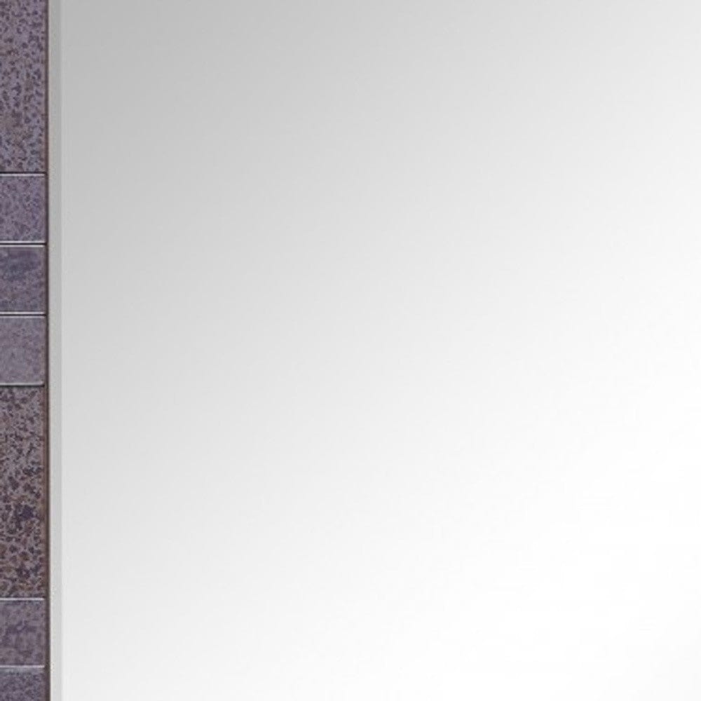 35" Gray Glass Framed Accent Mirror - Homeroots