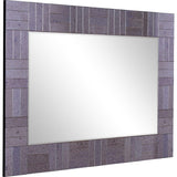 35" Gray Glass Framed Accent Mirror - Homeroots