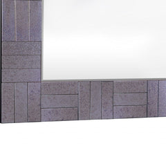 35" Gray Glass Framed Accent Mirror - Homeroots