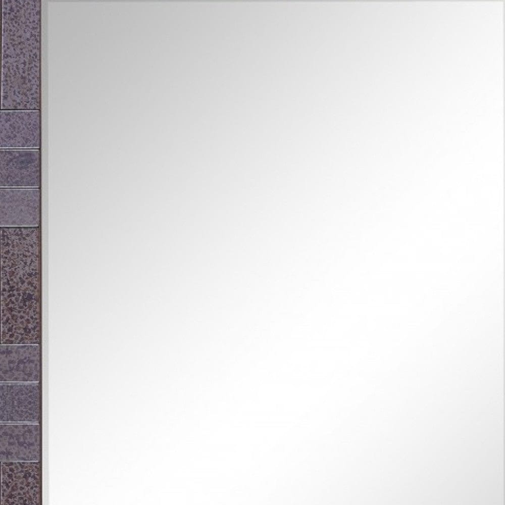 35" Gray Glass Framed Accent Mirror - Homeroots