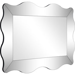 35" Clear Novelty Glass Framed Accent Mirror - Homeroots