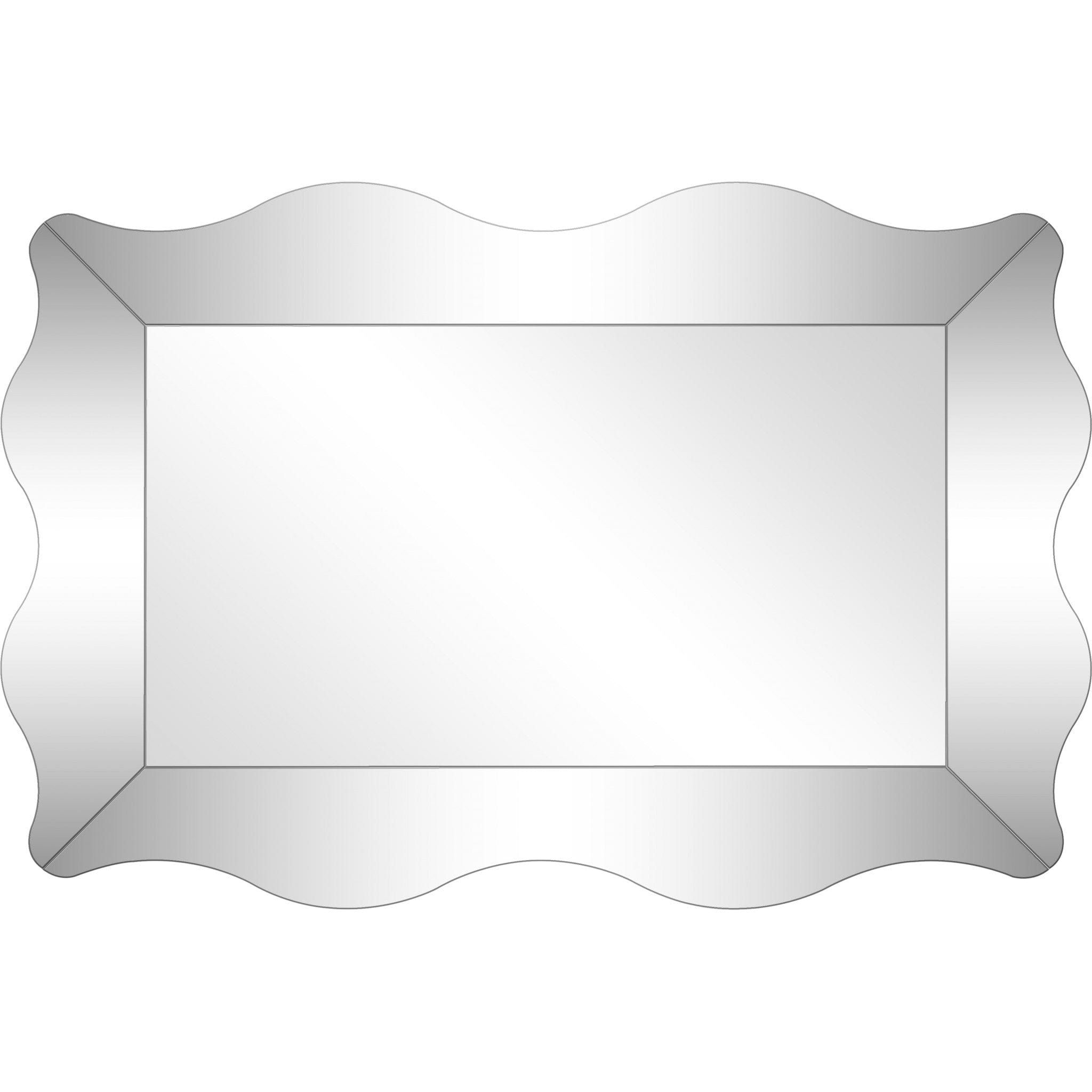 35" Clear Novelty Glass Framed Accent Mirror - Homeroots
