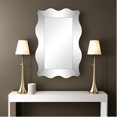 35" Clear Novelty Glass Framed Accent Mirror - Homeroots