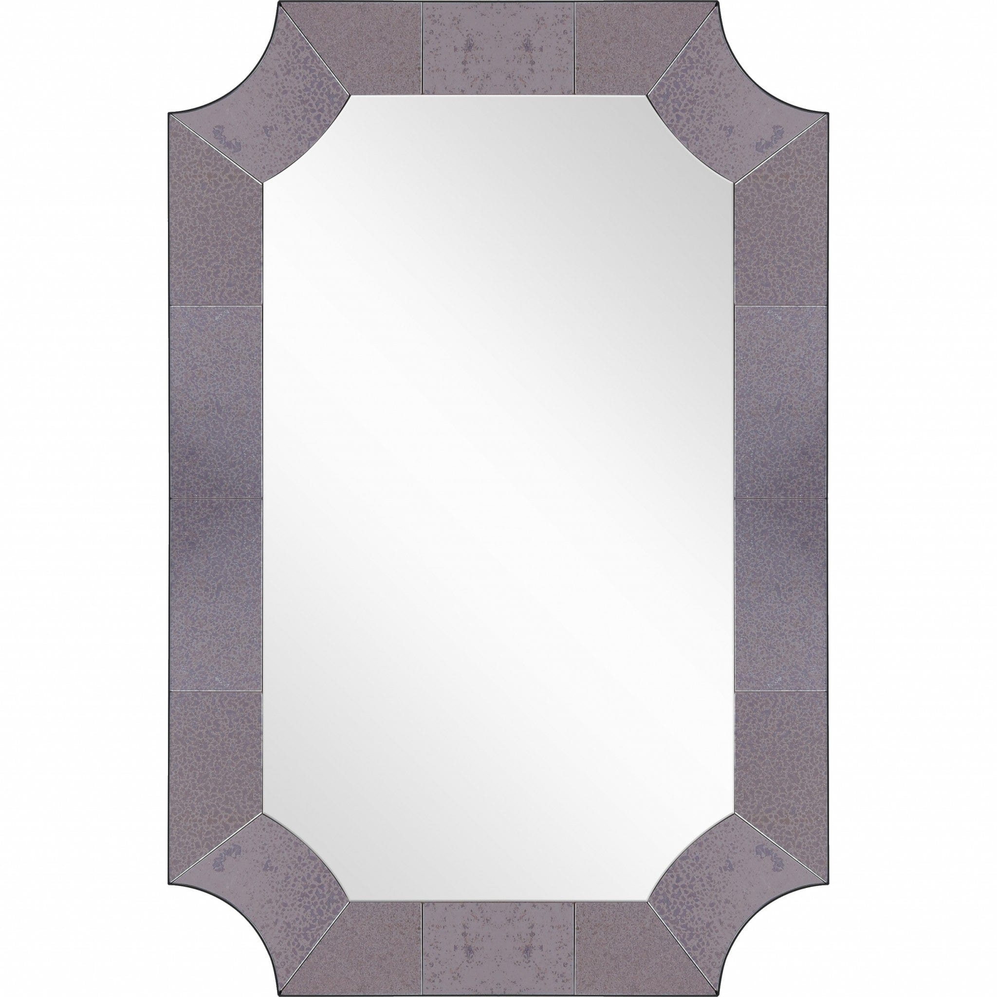 35" Gray Novelty Glass Framed Accent Mirror - Homeroots