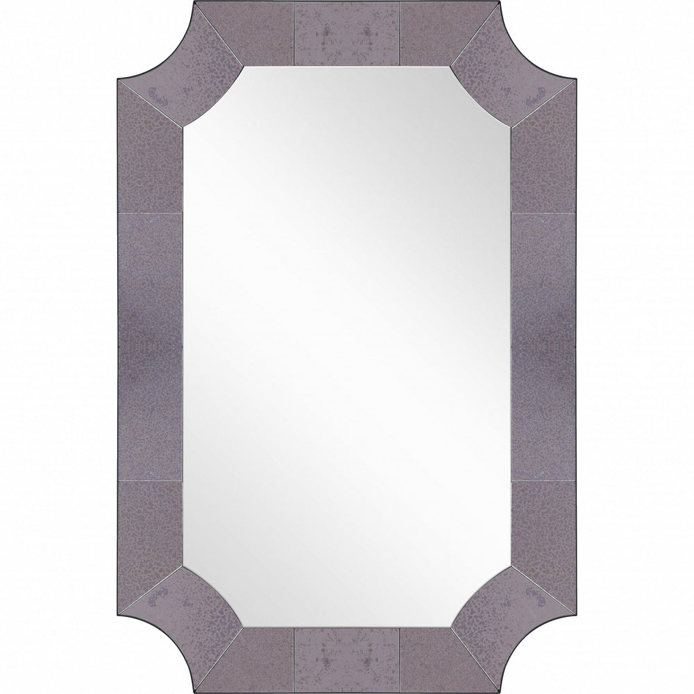 35" Gray Novelty Glass Framed Accent Mirror - Homeroots