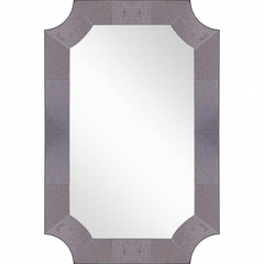 35" Gray Novelty Glass Framed Accent Mirror - Homeroots
