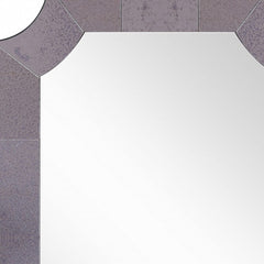 35" Gray Novelty Glass Framed Accent Mirror - Homeroots