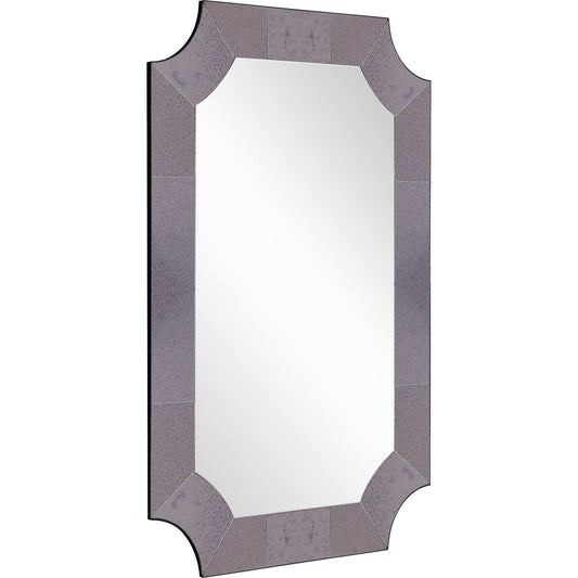 35" Gray Novelty Glass Framed Accent Mirror - Homeroots