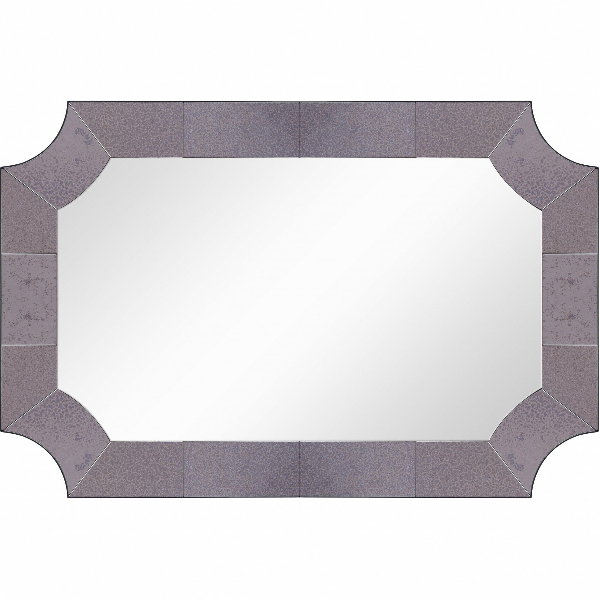35" Gray Novelty Glass Framed Accent Mirror - Homeroots