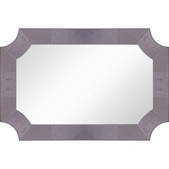 35" Gray Novelty Glass Framed Accent Mirror - Homeroots
