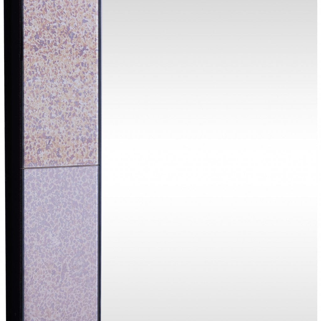 35" Gray Novelty Glass Framed Accent Mirror - Homeroots