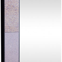 35" Gray Novelty Glass Framed Accent Mirror - Homeroots