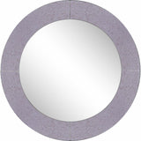 30" Gray Round Glass Framed Accent Mirror - Homeroots