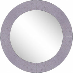 30" Gray Round Glass Framed Accent Mirror - Homeroots