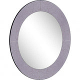 30" Gray Round Glass Framed Accent Mirror - Homeroots