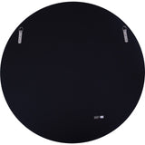 30" Gray Round Glass Framed Accent Mirror - Homeroots