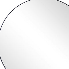 32" Black Round Metal Framed Accent Mirror - Homeroots