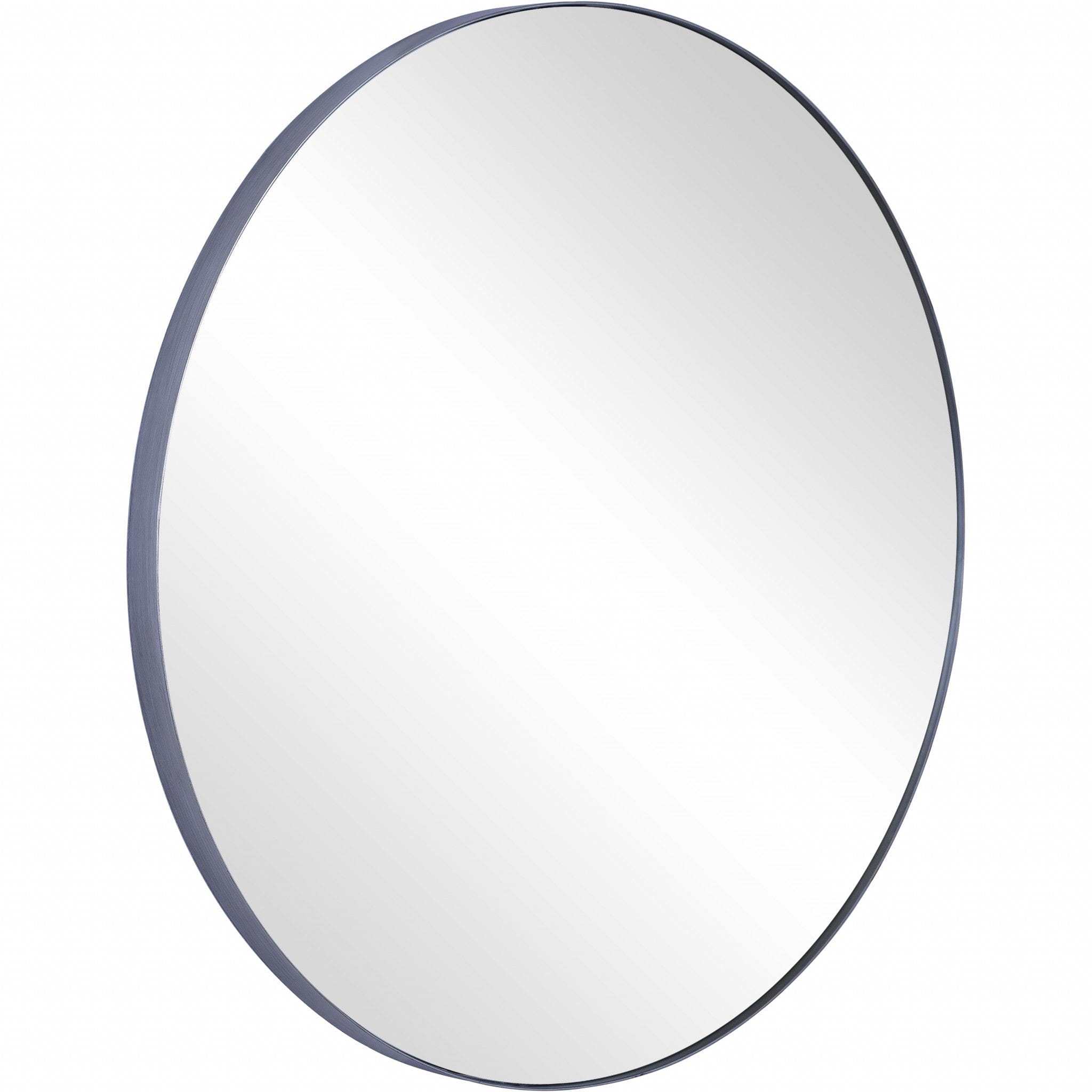 32" Black Round Metal Framed Accent Mirror - Homeroots