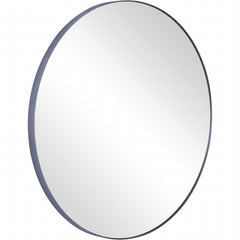 32" Black Round Metal Framed Accent Mirror - Homeroots