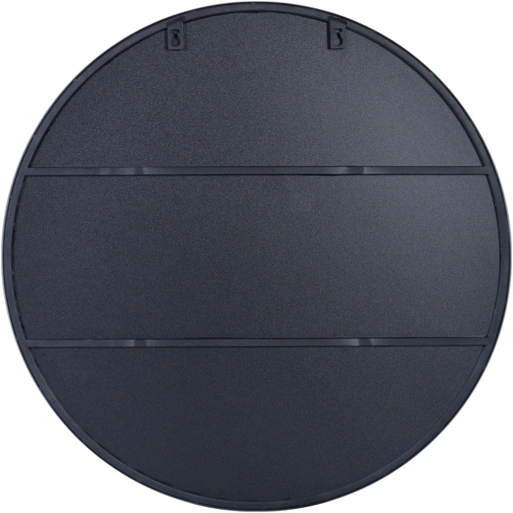 32" Black Round Metal Framed Accent Mirror - Homeroots