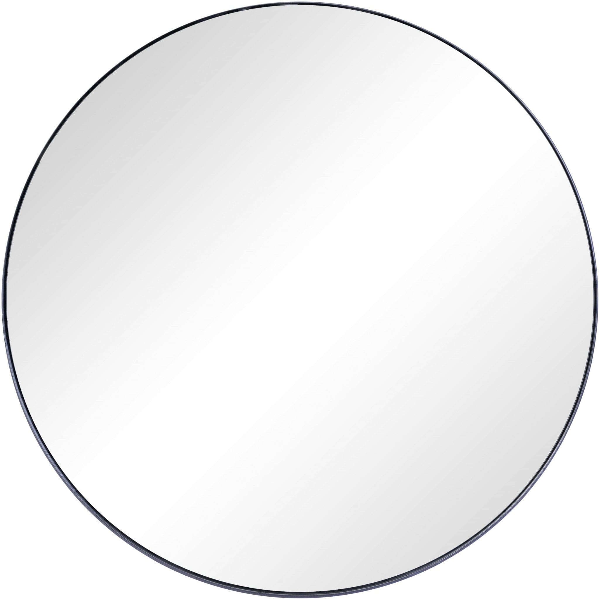 32" Black Round Metal Framed Accent Mirror - Homeroots