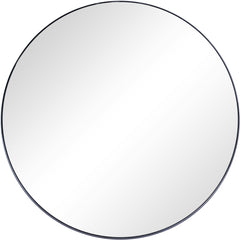32" Black Round Metal Framed Accent Mirror - Homeroots