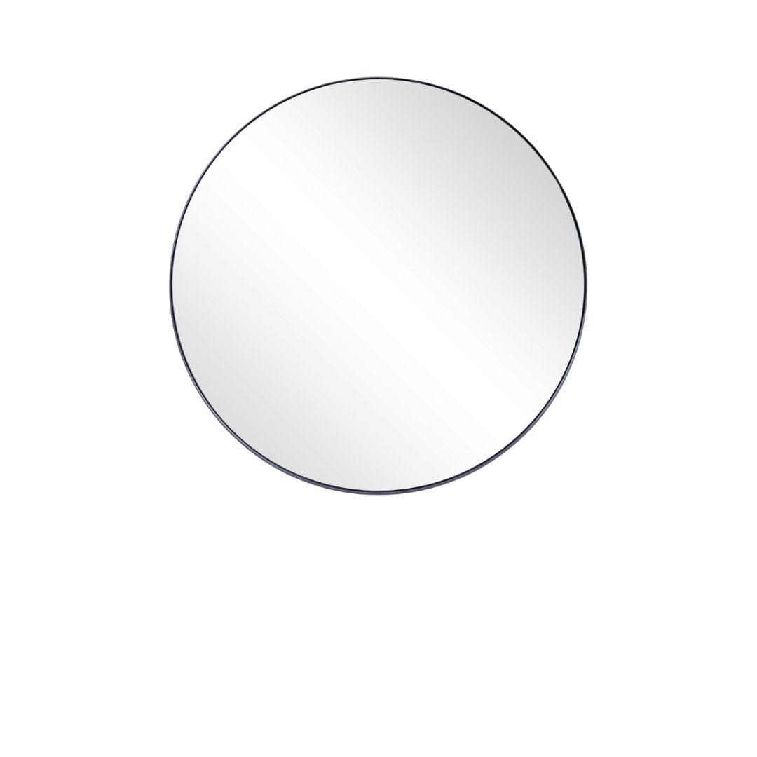 32" Black Round Metal Framed Accent Mirror - Homeroots