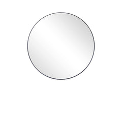 32" Black Round Metal Framed Accent Mirror - Homeroots