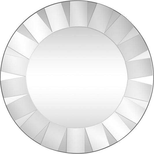 30" Clear Round Glass Framed Accent Mirror - Homeroots