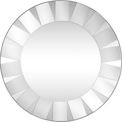 30" Clear Round Glass Framed Accent Mirror - Homeroots