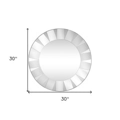 30" Clear Round Glass Framed Accent Mirror - Homeroots