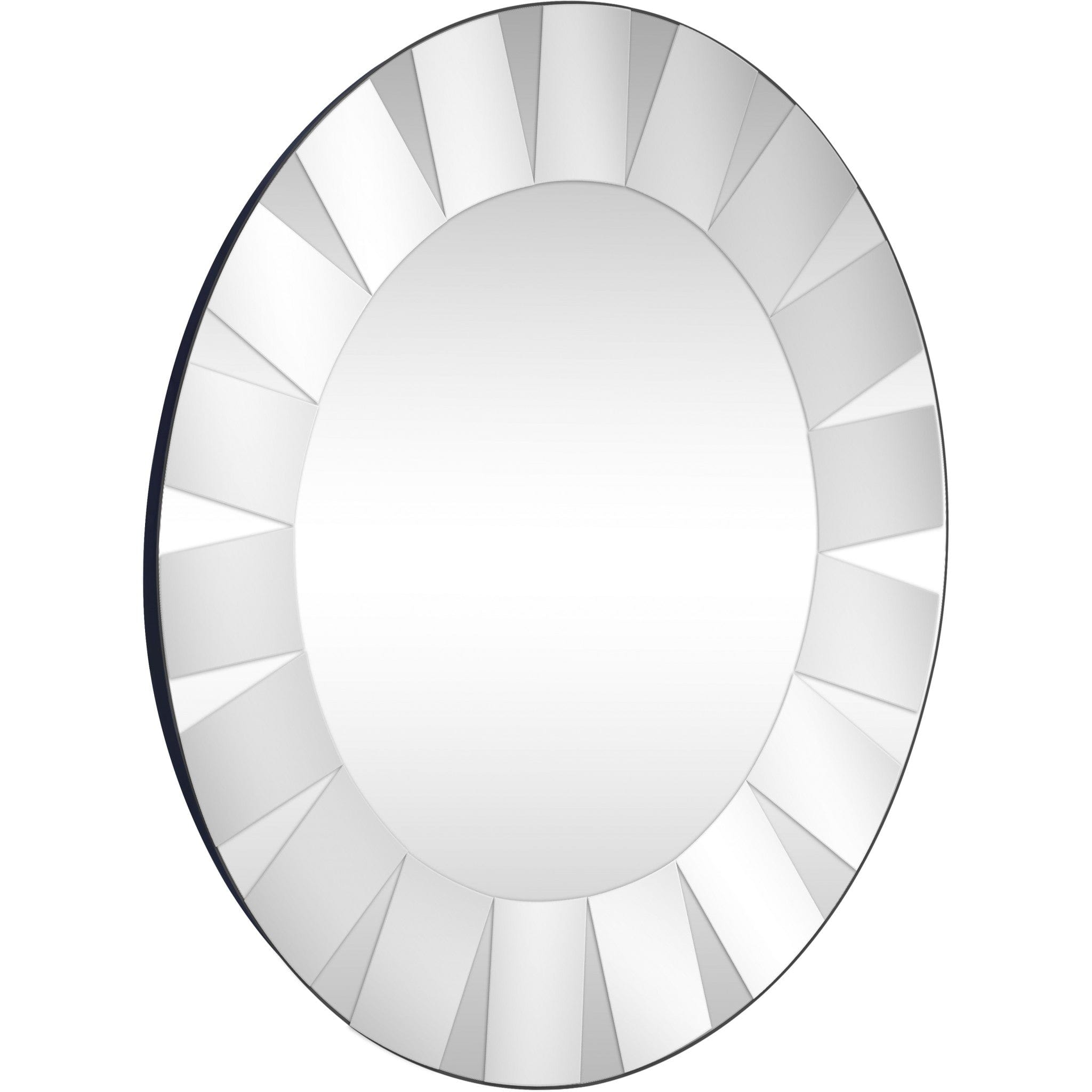 30" Clear Round Glass Framed Accent Mirror - Homeroots
