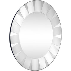 30" Clear Round Glass Framed Accent Mirror - Homeroots