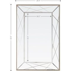 43" Champagne Metal Framed Accent Mirror - Homeroots