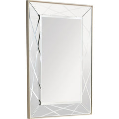 43" Champagne Metal Framed Accent Mirror - Homeroots