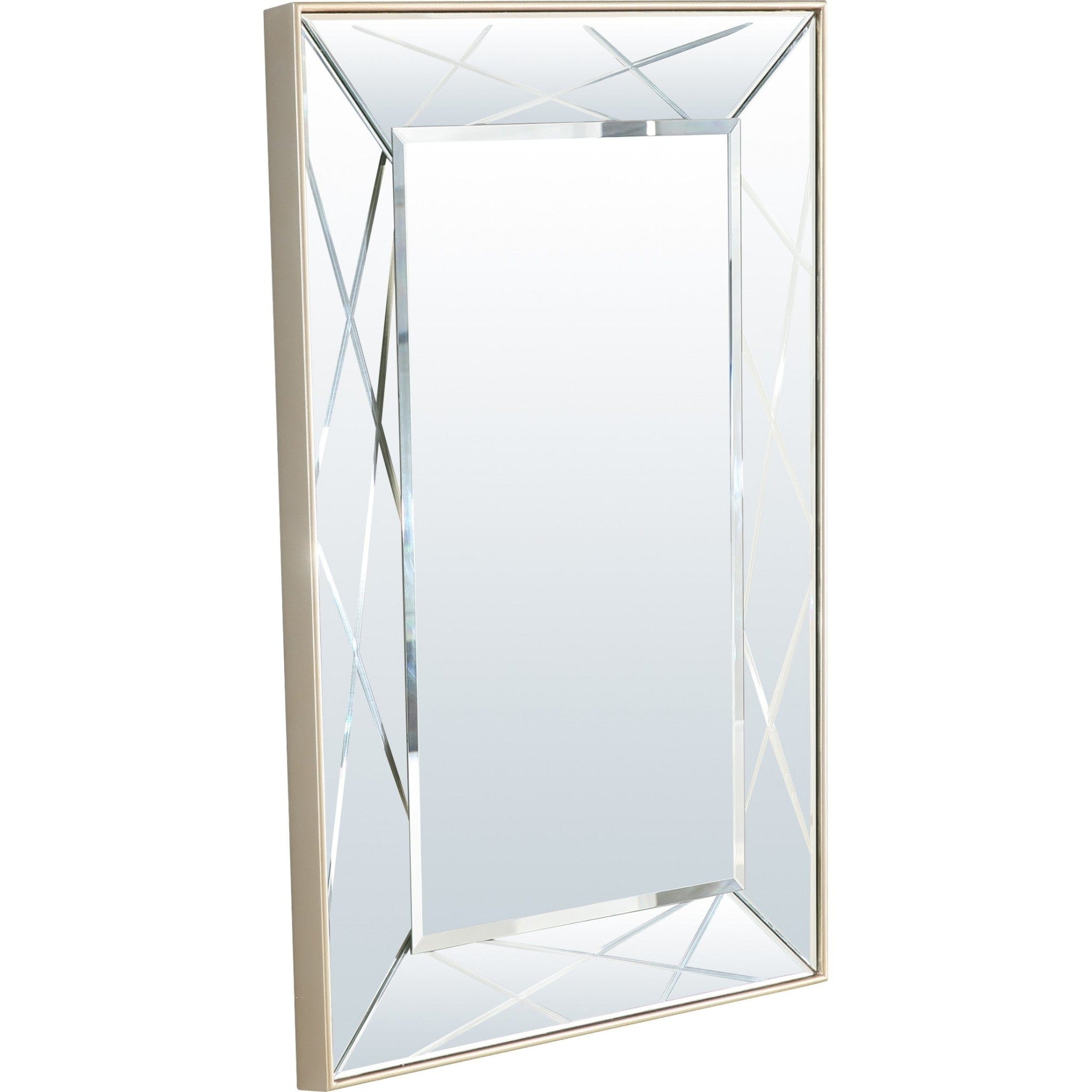 43" Champagne Metal Framed Accent Mirror - Homeroots