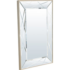 43" Champagne Metal Framed Accent Mirror - Homeroots