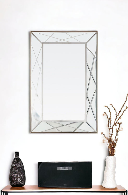 43" Champagne Metal Framed Accent Mirror - Homeroots
