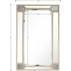 43" Silver Metal Framed Accent Mirror - Homeroots