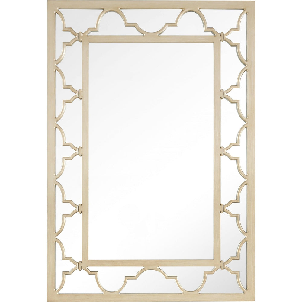 44" Champagne Metal Framed Accent Mirror - Homeroots