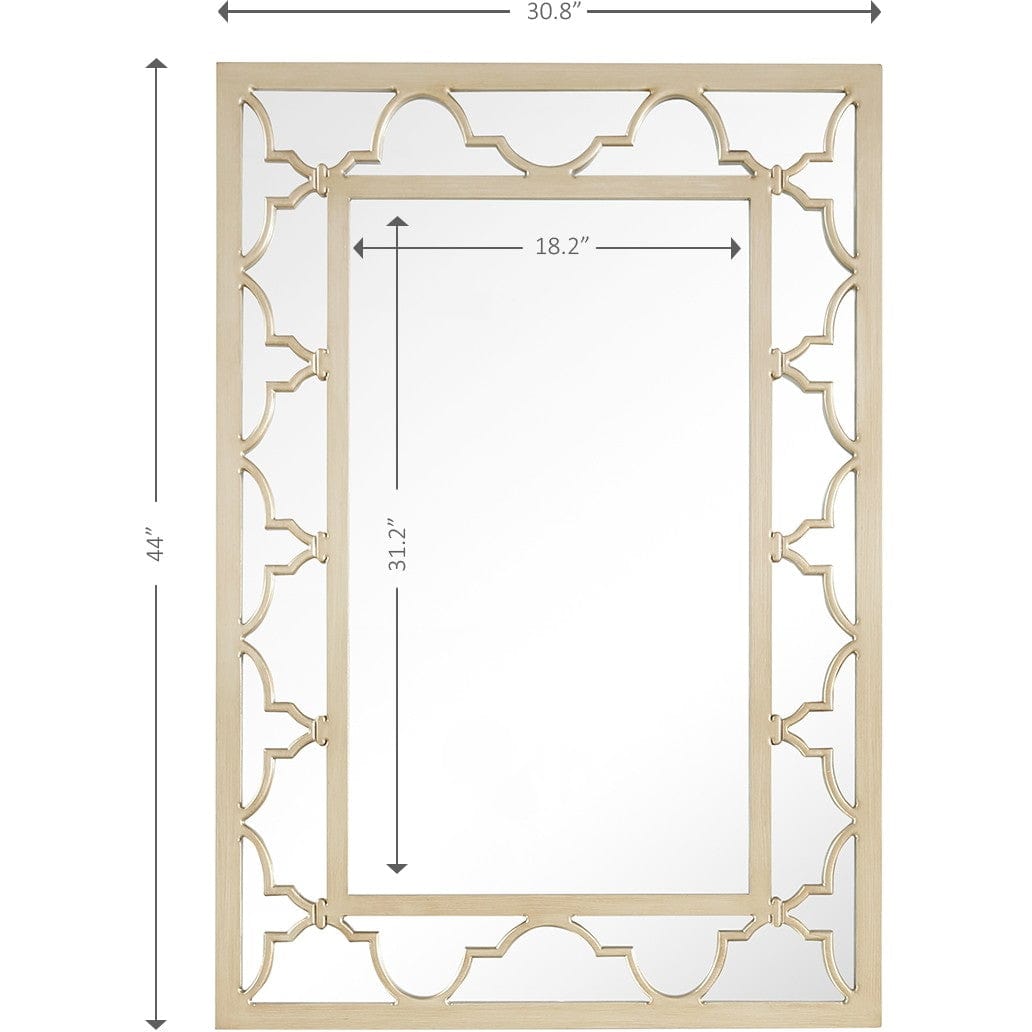 44" Champagne Metal Framed Accent Mirror - Homeroots