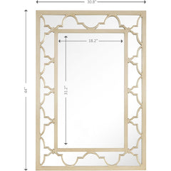 44" Champagne Metal Framed Accent Mirror - Homeroots