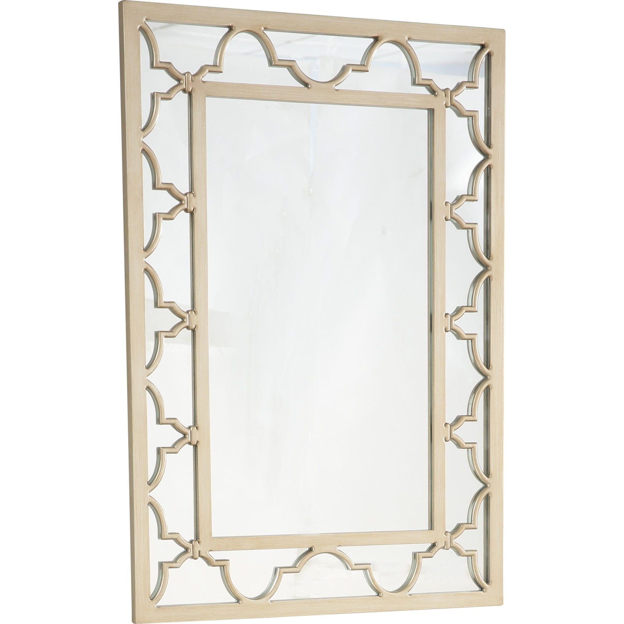 44" Champagne Metal Framed Accent Mirror - Homeroots