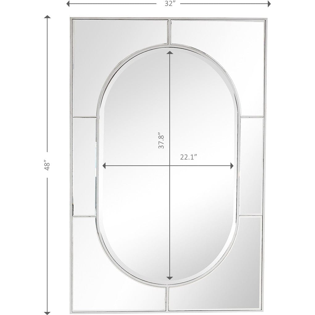 48" Silver Metal Framed Accent Mirror - Homeroots