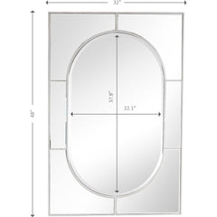 48" Silver Metal Framed Accent Mirror - Homeroots