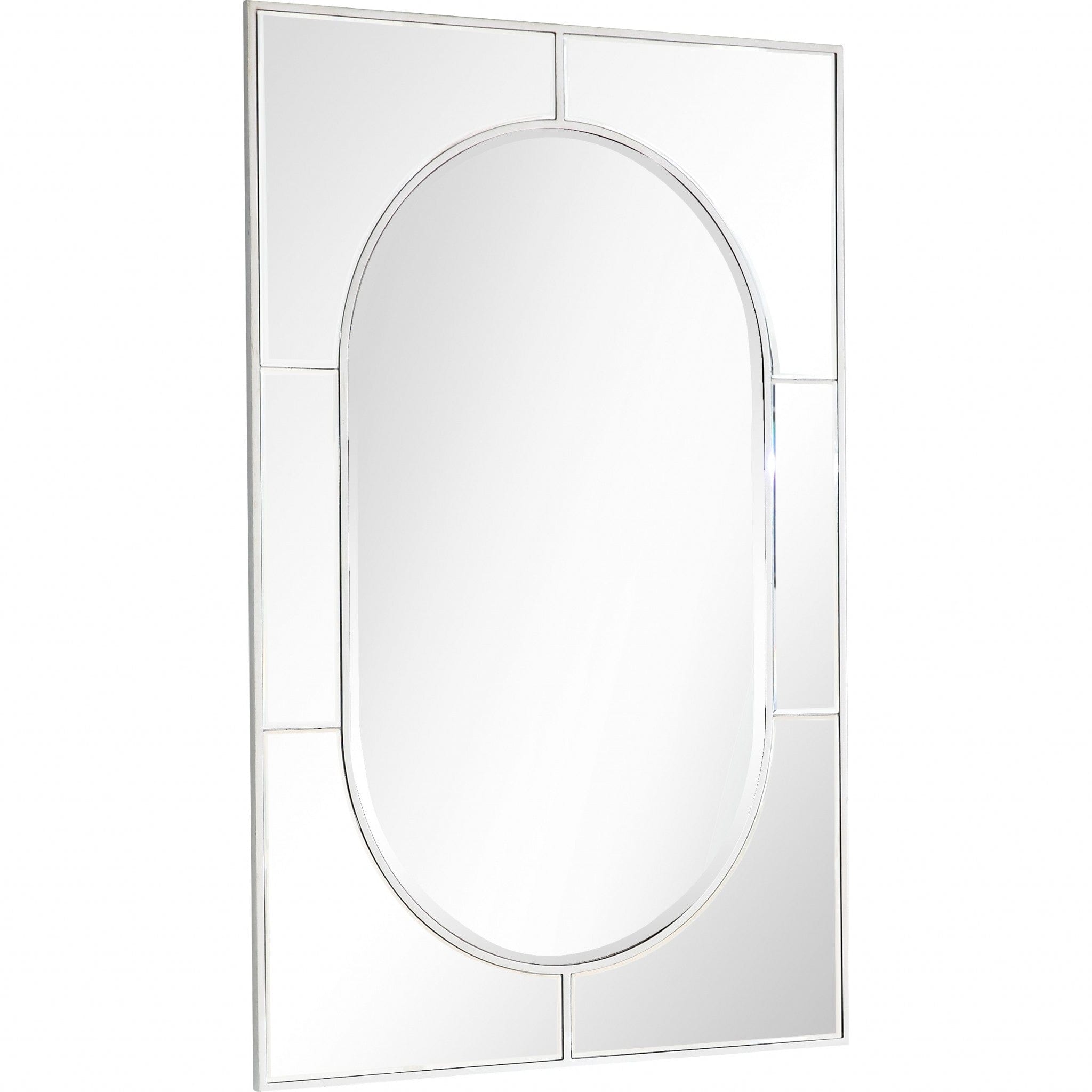 48" Silver Metal Framed Accent Mirror - Homeroots