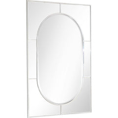 48" Silver Metal Framed Accent Mirror - Homeroots