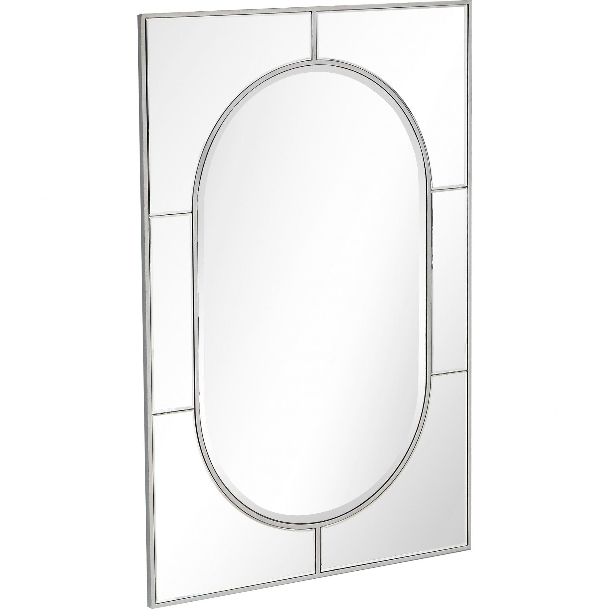 48" Silver Metal Framed Accent Mirror - Homeroots